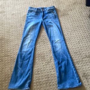 Mother Low Rise Boot Cut Jeans